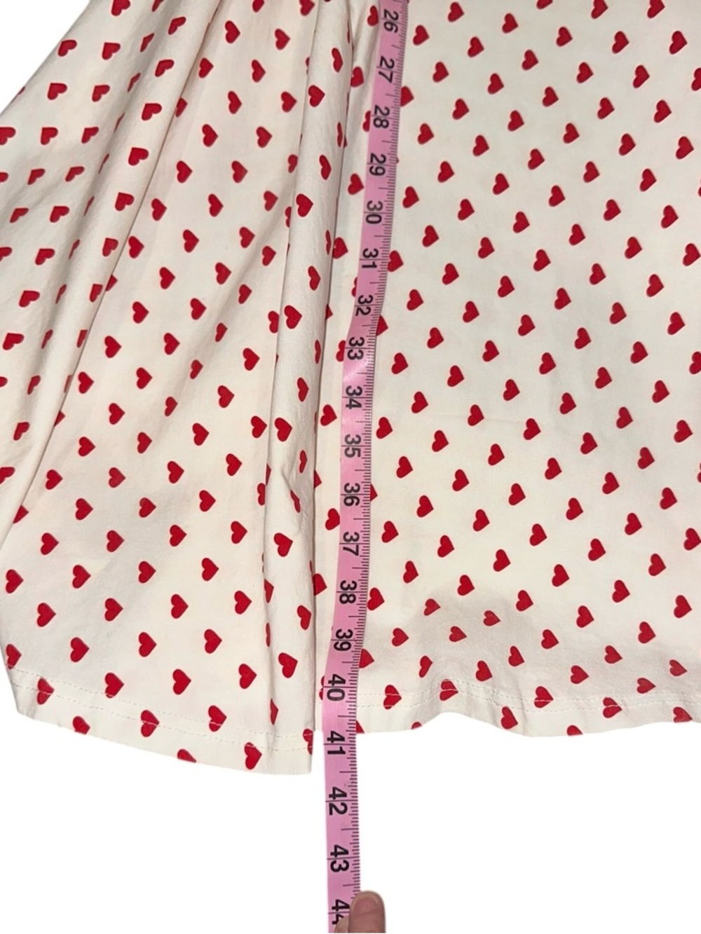 Gown Town Swing Dress Womens White Red Hearts 50’s Inspired Retro Fit & Flare Lg - Picture 9 of 9